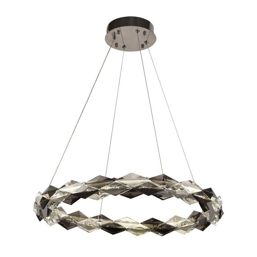 LED Lámpara de araña de vidrio regulable con cuerda LED/40W/230V 3000-6500K cromo brillante + control remoto