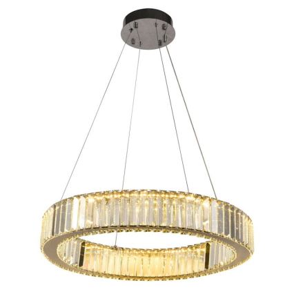 LED Lámpara de araña de vidrio regulable con cuerda LED/40W/230V 3000-6500K cromo brillante + control remoto