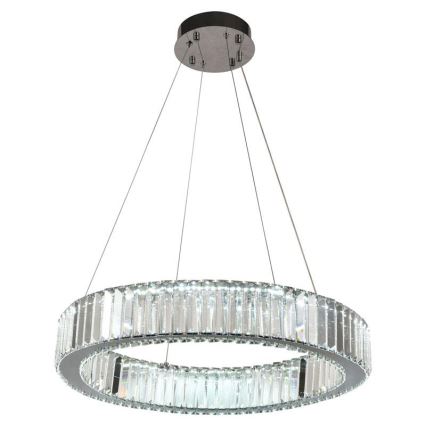 LED Lámpara de araña de vidrio regulable con cuerda LED/40W/230V 3000-6500K cromo brillante + control remoto
