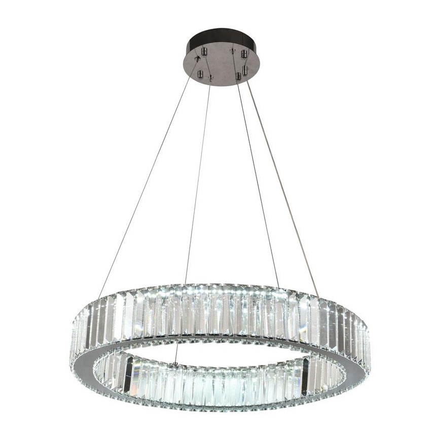 LED Lámpara de araña de vidrio regulable con cuerda LED/40W/230V 3000-6500K cromo brillante + control remoto