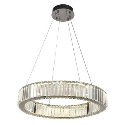 LED Lámpara de araña de vidrio regulable con cuerda LED/40W/230V 3000-6500K cromo brillante + control remoto