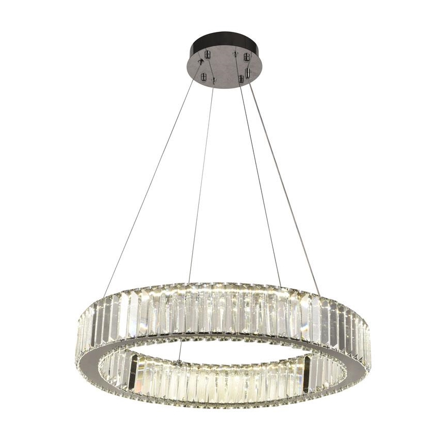 LED Lámpara de araña de vidrio regulable con cuerda LED/40W/230V 3000-6500K cromo brillante + control remoto