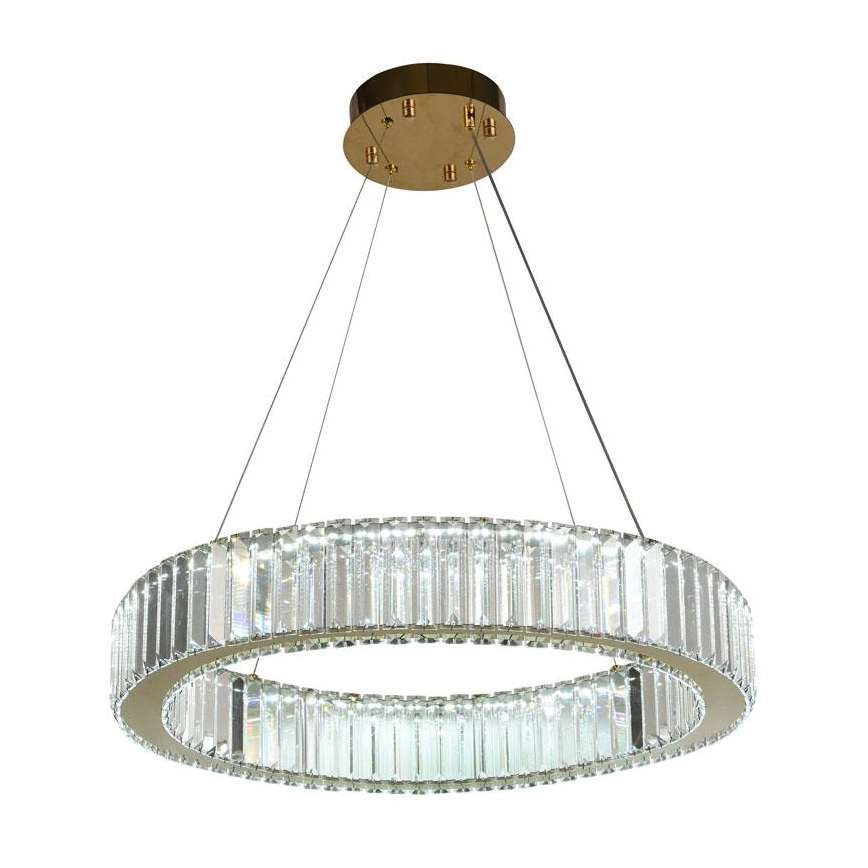 Lámpara de araña de cristal LED regulable en una cadena LED/40W/230V 3000-6500K cromo/dorado + control remoto