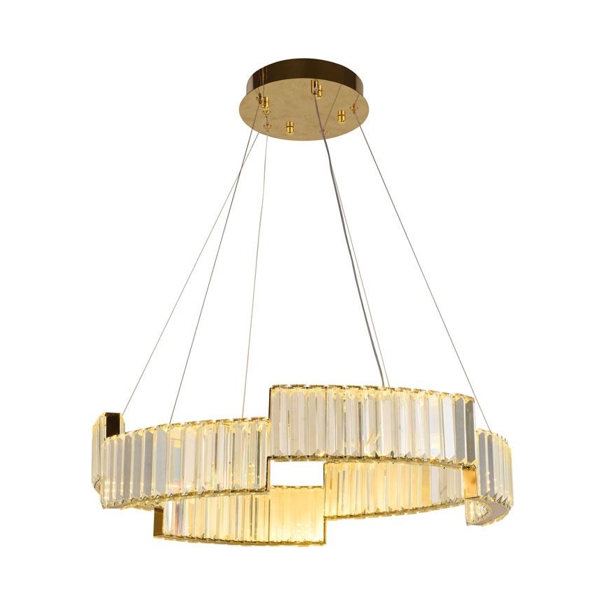 Lámpara de araña de cristal LED regulable en una cadena LED/40W/230V 3000-6500K dorado + mando a distancia