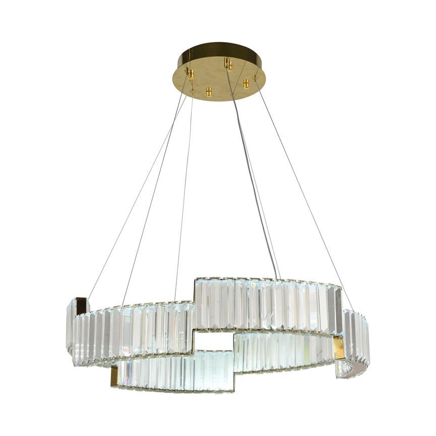 Lámpara de araña de cristal LED regulable en una cadena LED/40W/230V 3000-6500K dorado + mando a distancia