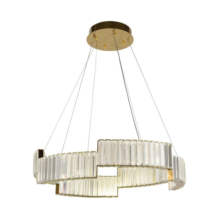 Lámpara de araña de cristal LED regulable en una cadena LED/40W/230V 3000-6500K dorado + mando a distancia