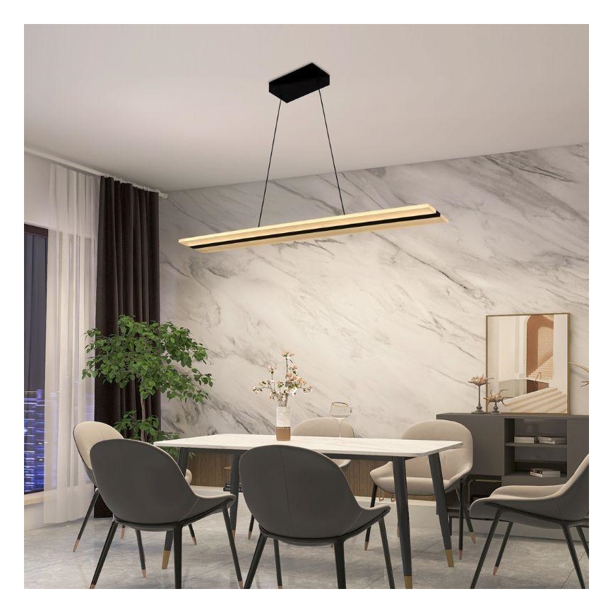 Lámpara de araña LED regulable LED/40W/230V 3000-6500K negro + control remoto