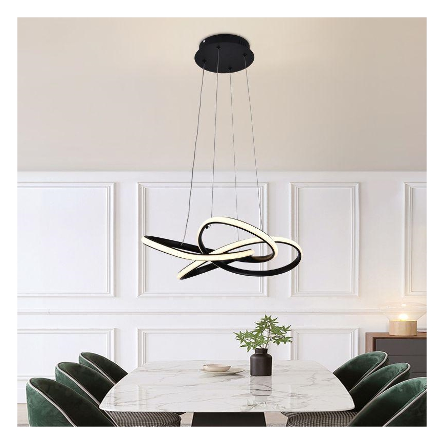 Lámpara de araña LED regulable LED/40W/230V 3000-6500K negro + control remoto