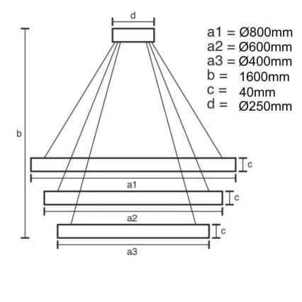 Lámpara de araña LED regulable LED/45W/230V 3000-6500K + control remoto