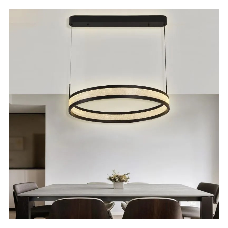Lámpara de araña LED regulable LED/45W/230V 3000-6500K negro + control remoto