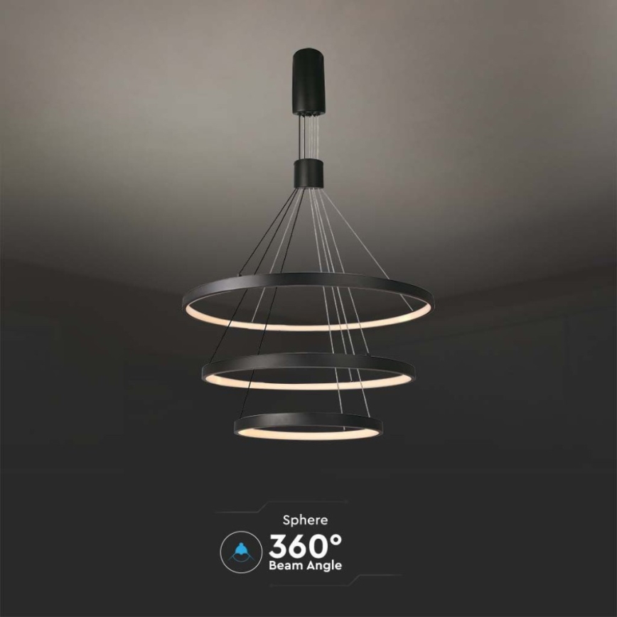 Lámpara de araña LED regulable LED/46W/230V 3000K negro