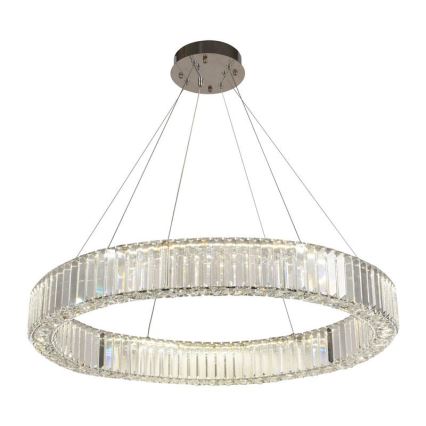 LED Lámpara de araña de vidrio regulable con cuerda LED/50W/230V 3000-6500K cromo brillante + control remoto