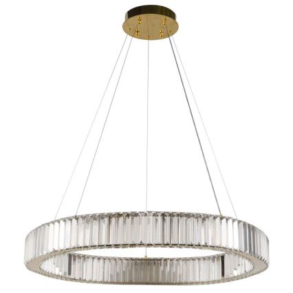 Lámpara de araña de cristal LED regulable en una cadena LED/50W/230V 3000-6500K cromo/dorado + control remoto