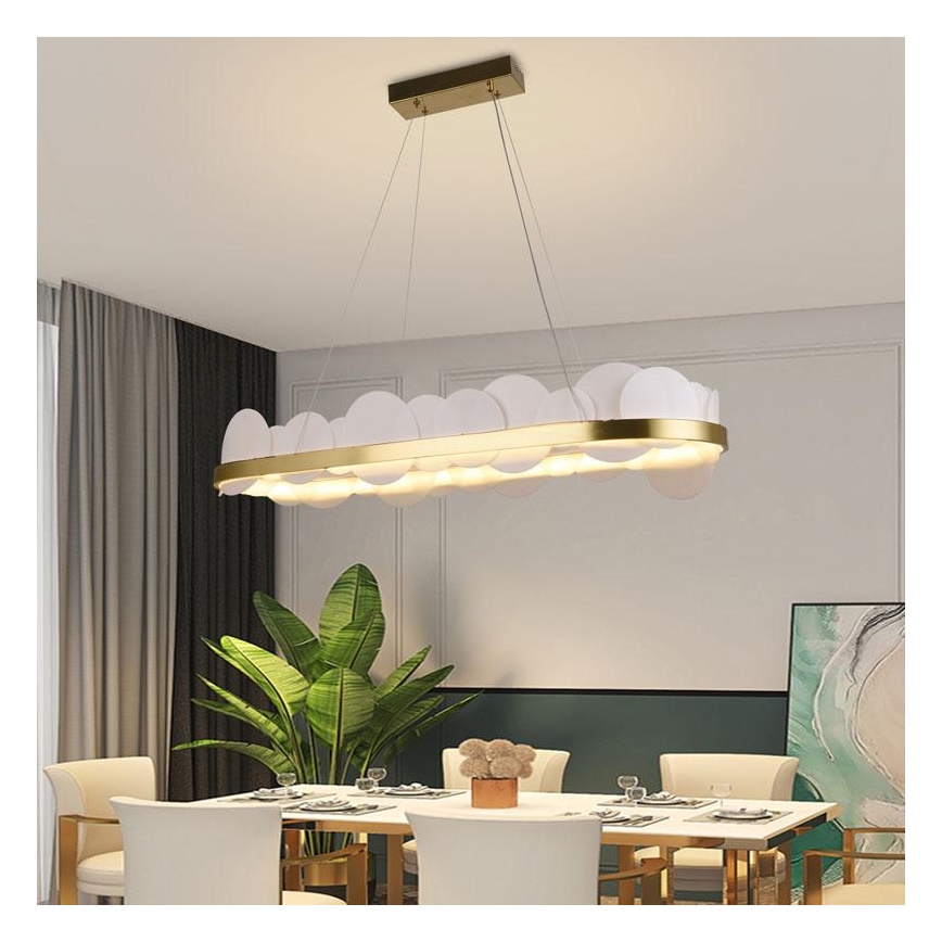 Lámpara de araña LED regulable LED/50W/230V 3000-6500K dorado + control remoto