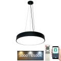 Lámpara de araña LED regulable LED/50W/230V 3000-6500K negro + control remoto