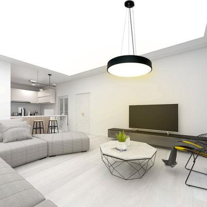 Lámpara de araña LED regulable LED/50W/230V 3000-6500K negro + control remoto