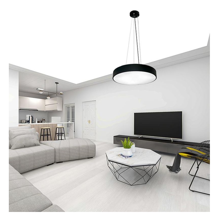 Lámpara de araña LED regulable LED/50W/230V 3000-6500K negro + control remoto