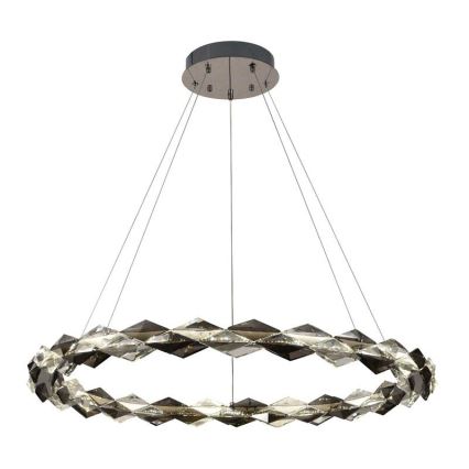 LED Lámpara de araña de vidrio regulable con cuerda LED/55W/230V 3000-6500K cromo brillante + control remoto