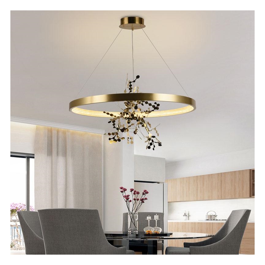 Lámpara de araña LED regulable LED/55W/230V 3000-6500K dorado + control remoto