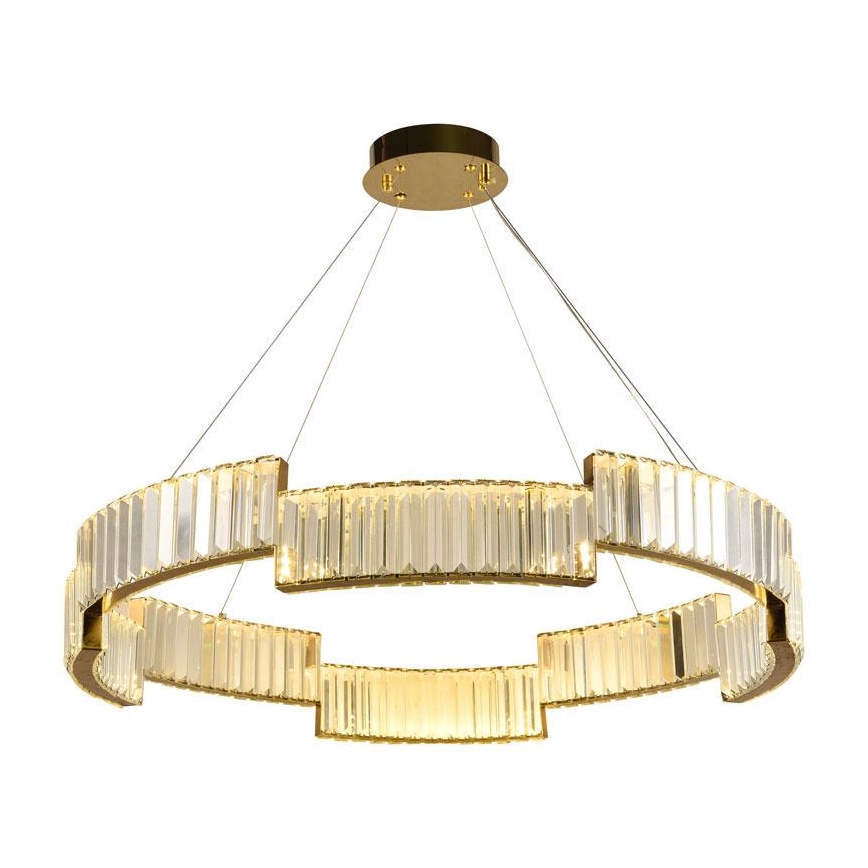 Lámpara de araña de cristal LED regulable en una cadena LED/60W/230V 3000-6500K dorado + mando a distancia