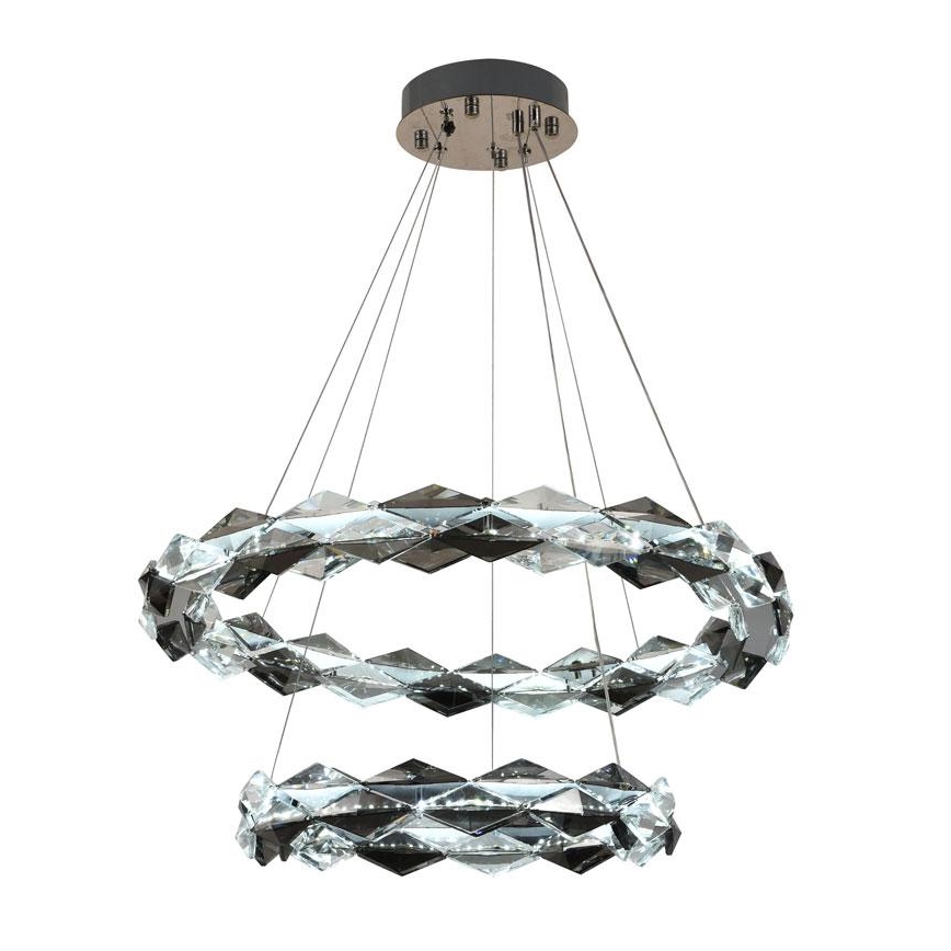 LED Lámpara de araña de vidrio regulable con cuerda LED/65W/230V 3000-6500K cromo brillante + control remoto