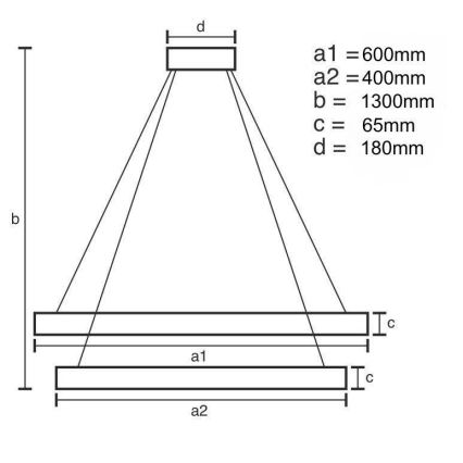 LED Regulable cristal Lámpara araña en una cadena LED/65W/230V 3000-6500K cromo + control remoto