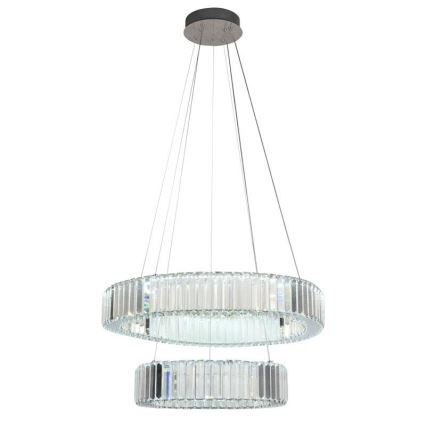 LED Lámpara de araña de vidrio regulable con cuerda LED/65W/230V 3000-6500K cromo brillante + control remoto