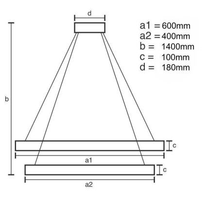 LED Lámpara de araña de vidrio regulable con cuerda LED/65W/230V 3000-6500K cromo brillante + control remoto