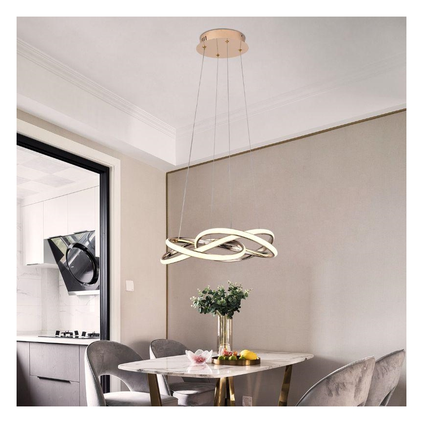 Lámpara de araña LED regulable LED/65W/230V 3000-6500K dorado + control remoto