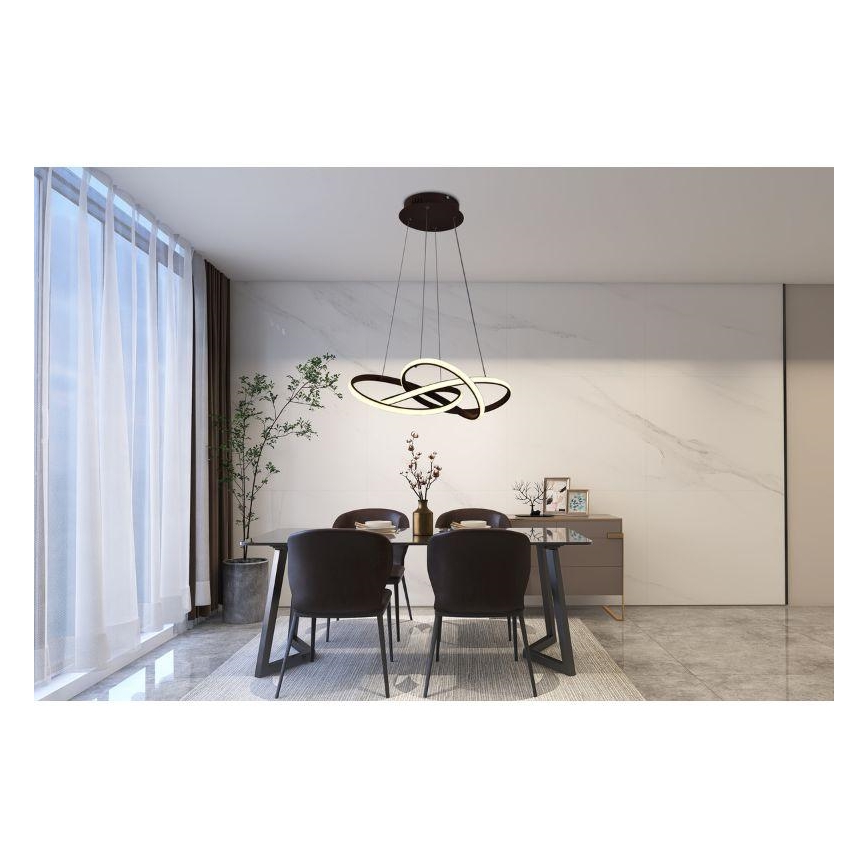 Lámpara de araña LED regulable LED/65W/230V 3000-6500K marrón + control remoto