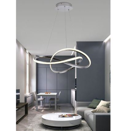 Lámpara de araña LED regulable LED/70W/230V 3000-6500K diá. 60 cm cromo brillante + control remoto
