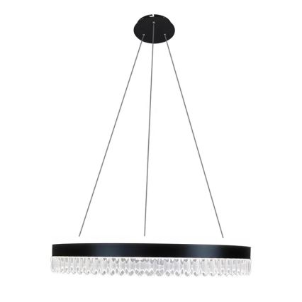 Lámpara de araña de cristal LED regulable en una cadena LED/80W/230V 3000-6500K negro + control remoto