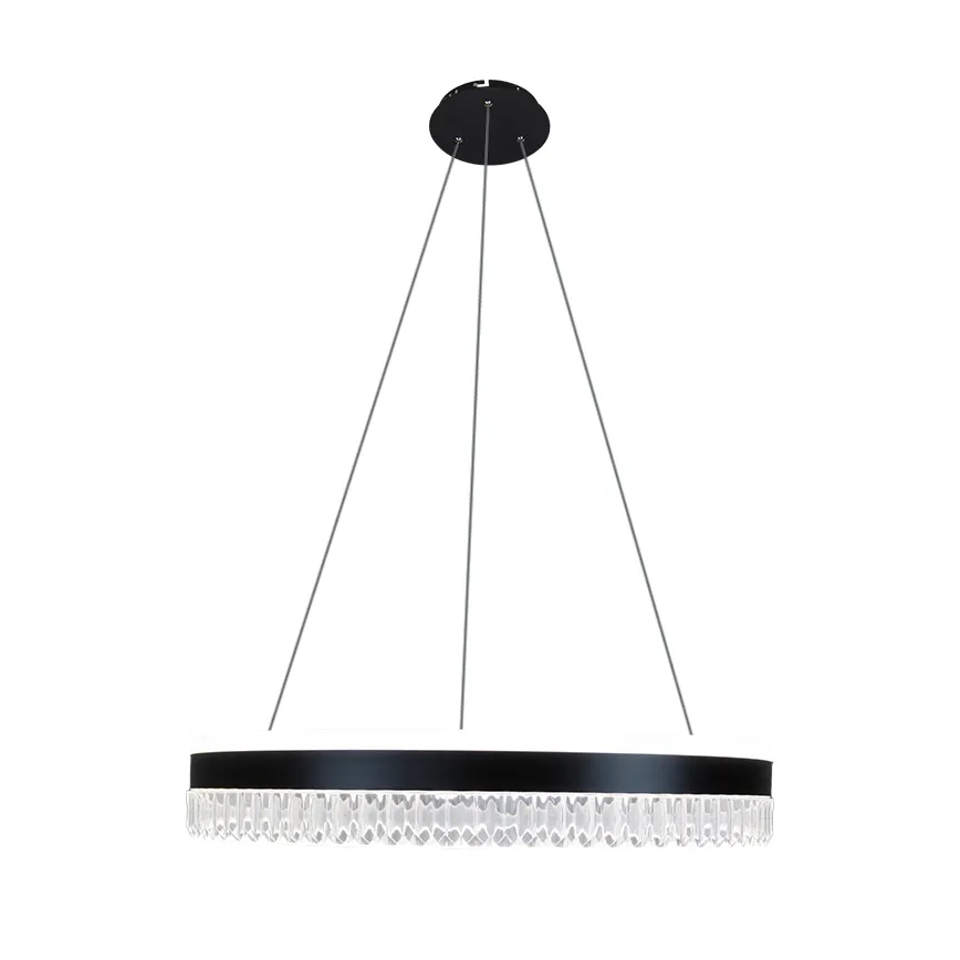 Lámpara de araña de cristal LED regulable en una cadena LED/80W/230V 3000-6500K negro + control remoto
