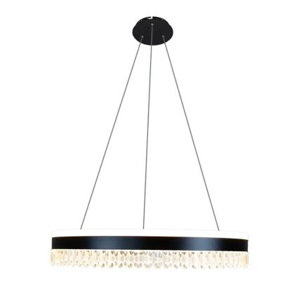 Lámpara de araña de cristal LED regulable en una cadena LED/80W/230V 3000-6500K negro + control remoto