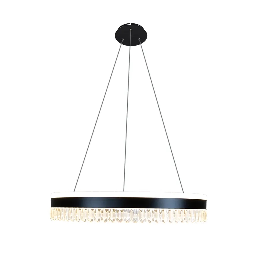 Lámpara de araña de cristal LED regulable en una cadena LED/80W/230V 3000-6500K negro + control remoto