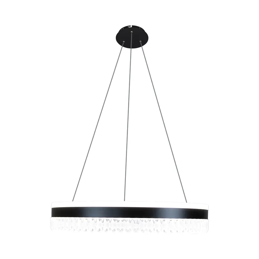 Lámpara de araña de cristal LED regulable en una cadena LED/80W/230V 3000-6500K negro + control remoto