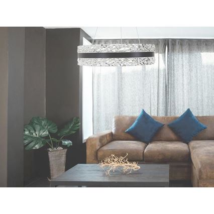 Lámpara de araña de cristal LED regulable en una cadena LED/80W/230V 3000-6500K negro + control remoto