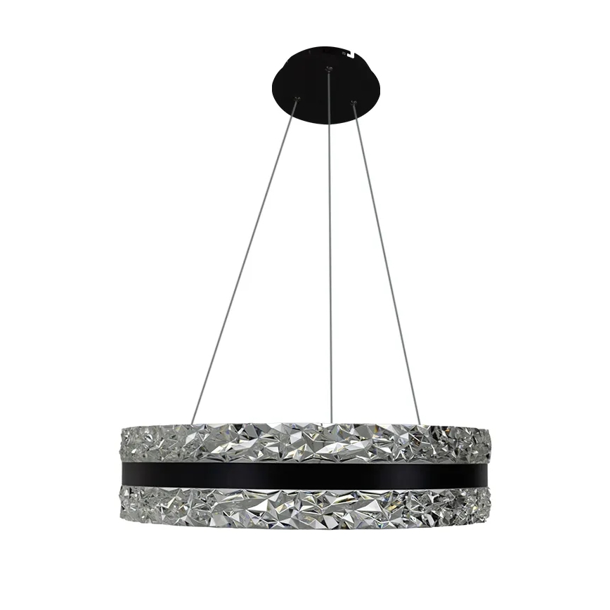 Lámpara de araña de cristal LED regulable en una cadena LED/80W/230V 3000-6500K negro + control remoto