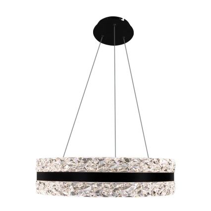 Lámpara de araña de cristal LED regulable en una cadena LED/80W/230V 3000-6500K negro + control remoto