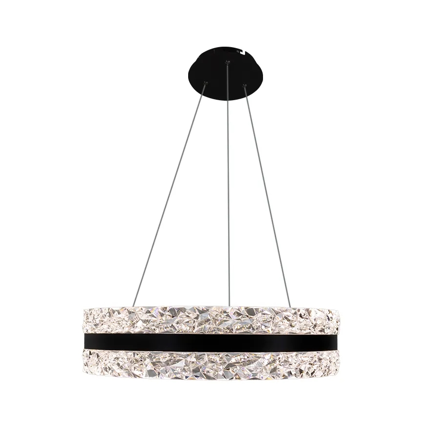 Lámpara de araña de cristal LED regulable en una cadena LED/80W/230V 3000-6500K negro + control remoto