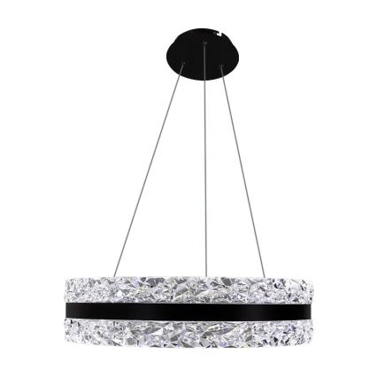 Lámpara de araña de cristal LED regulable en una cadena LED/80W/230V 3000-6500K negro + control remoto