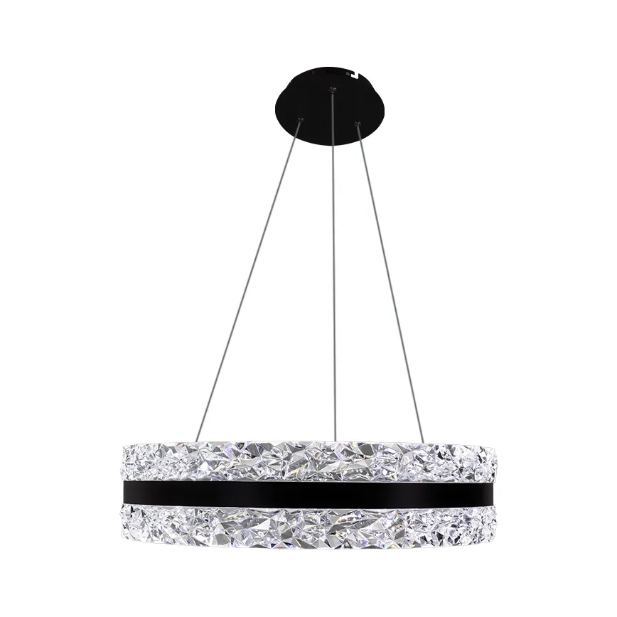 Lámpara de araña de cristal LED regulable en una cadena LED/80W/230V 3000-6500K negro + control remoto