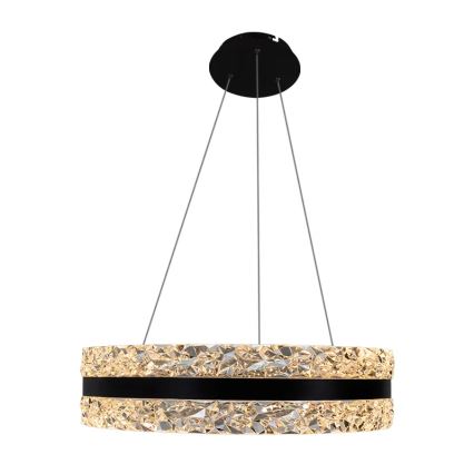 Lámpara de araña de cristal LED regulable en una cadena LED/80W/230V 3000-6500K negro + control remoto