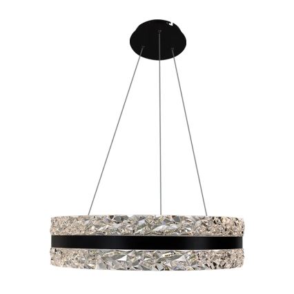 Lámpara de araña de cristal LED regulable en una cadena LED/80W/230V 3000-6500K negro + control remoto