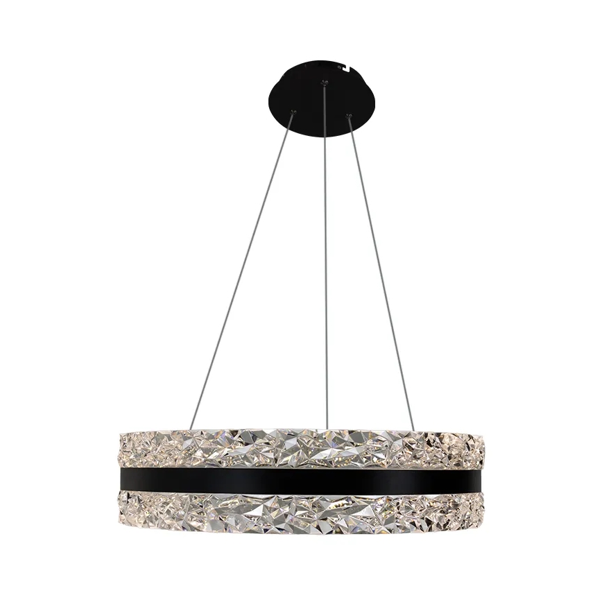 Lámpara de araña de cristal LED regulable en una cadena LED/80W/230V 3000-6500K negro + control remoto
