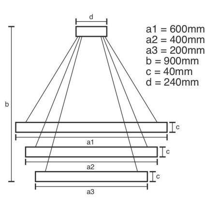 Lámpara de araña LED regulable LED/85W/230V 3000-6500K + mando a distancia