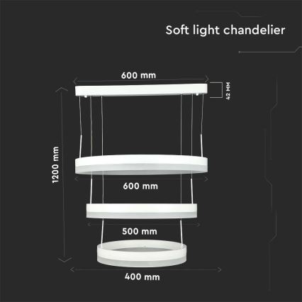 Lámpara de araña LED regulable LED/86W/230V 3000K blanco