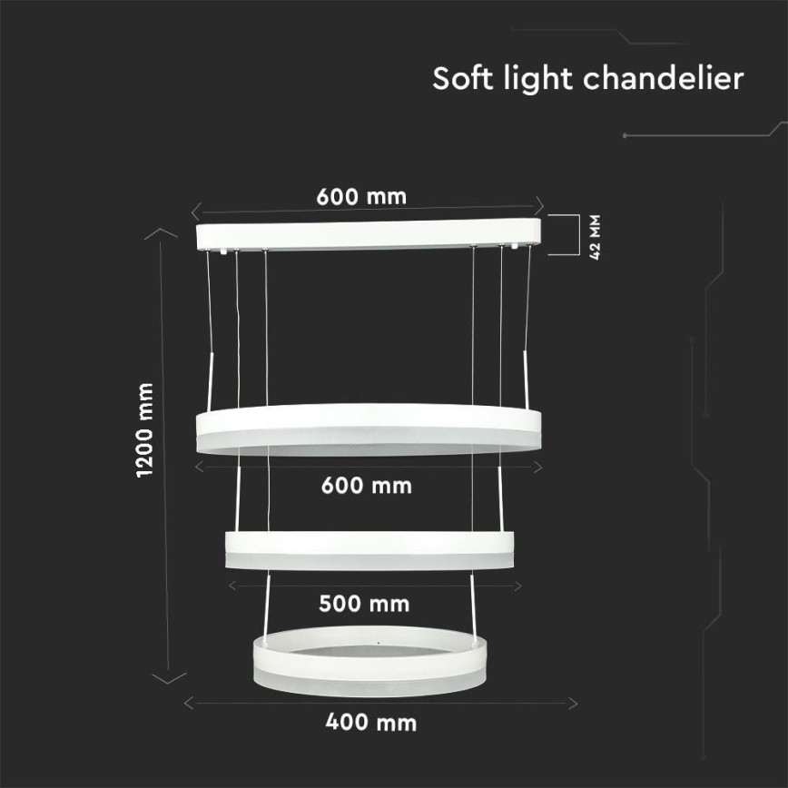 Lámpara de araña LED regulable LED/86W/230V 3000K blanco