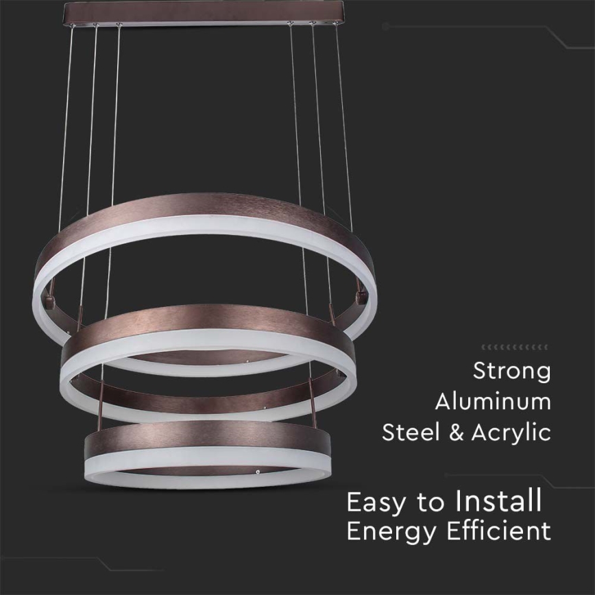 Lámpara de araña LED regulable LED/86W/230V 3000K marrón