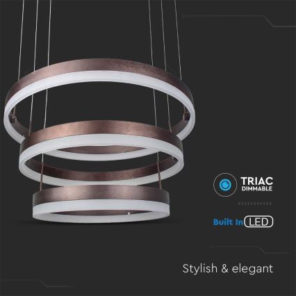 Lámpara de araña LED regulable LED/86W/230V 3000K marrón